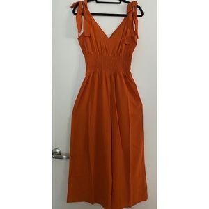 ASOS RUST ORANGE TANK TIE JUMPSUIT